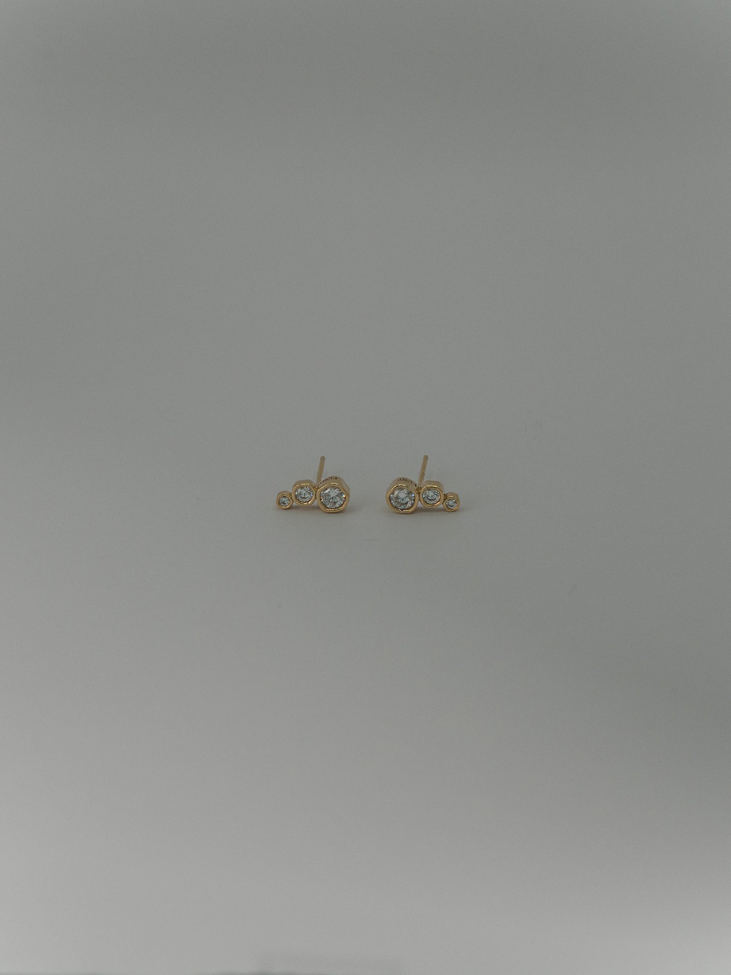 Triple stone earrings