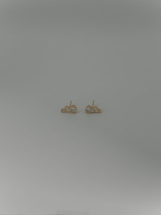 Triple stone earrings