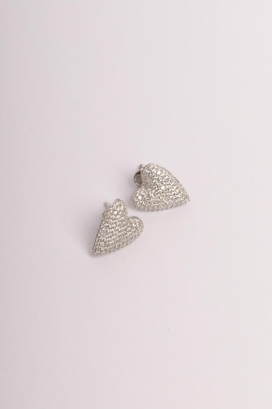 Heart pave earrings